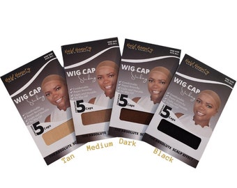 5 Pack Wig Liner Cap | Under Wig Stocking Cap | Wig Cap Stocking.