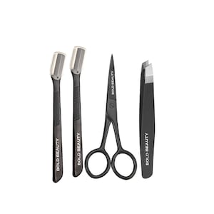 Hairline Customization Set Lace Front | Frontal Plucking Tools for natural Hairline and Excess Lace Cutting | 2 Razors, Tweezer and Scissors