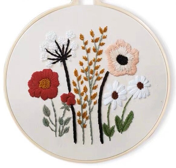 Embroidery Kit Beginner | Modern Floral Plant Pattern Hand Embroidery…