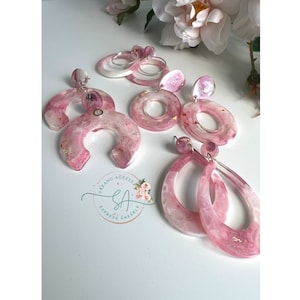 Ombre Resin earrings Pink Collection
