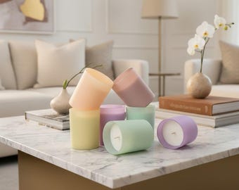 Matte Glass Candles | Variety of Colors and Fragrances | 8 oz Hand-Poured Soy Wax