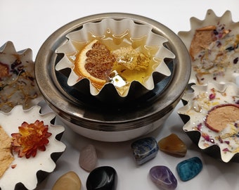 Hand-Poured Soy Wax Melts with Dried Fruit and Flowers, 2 oz Sample Cups