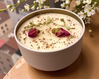 Soy Wax Wickless Candle: Scented Travel Tin, Flameless / Mother's Day Gift