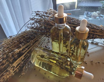 Lavender Oil: Natural Body Oil with Almond, Apricot & Vitamin E (2 oz) / Wellness Gift
