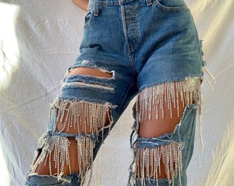 jeans with bling on them