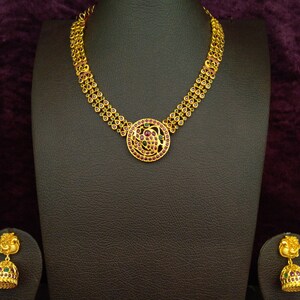 Sapphire Necklace Indian Jewelry Gold Chain Necklace Indian Etsy