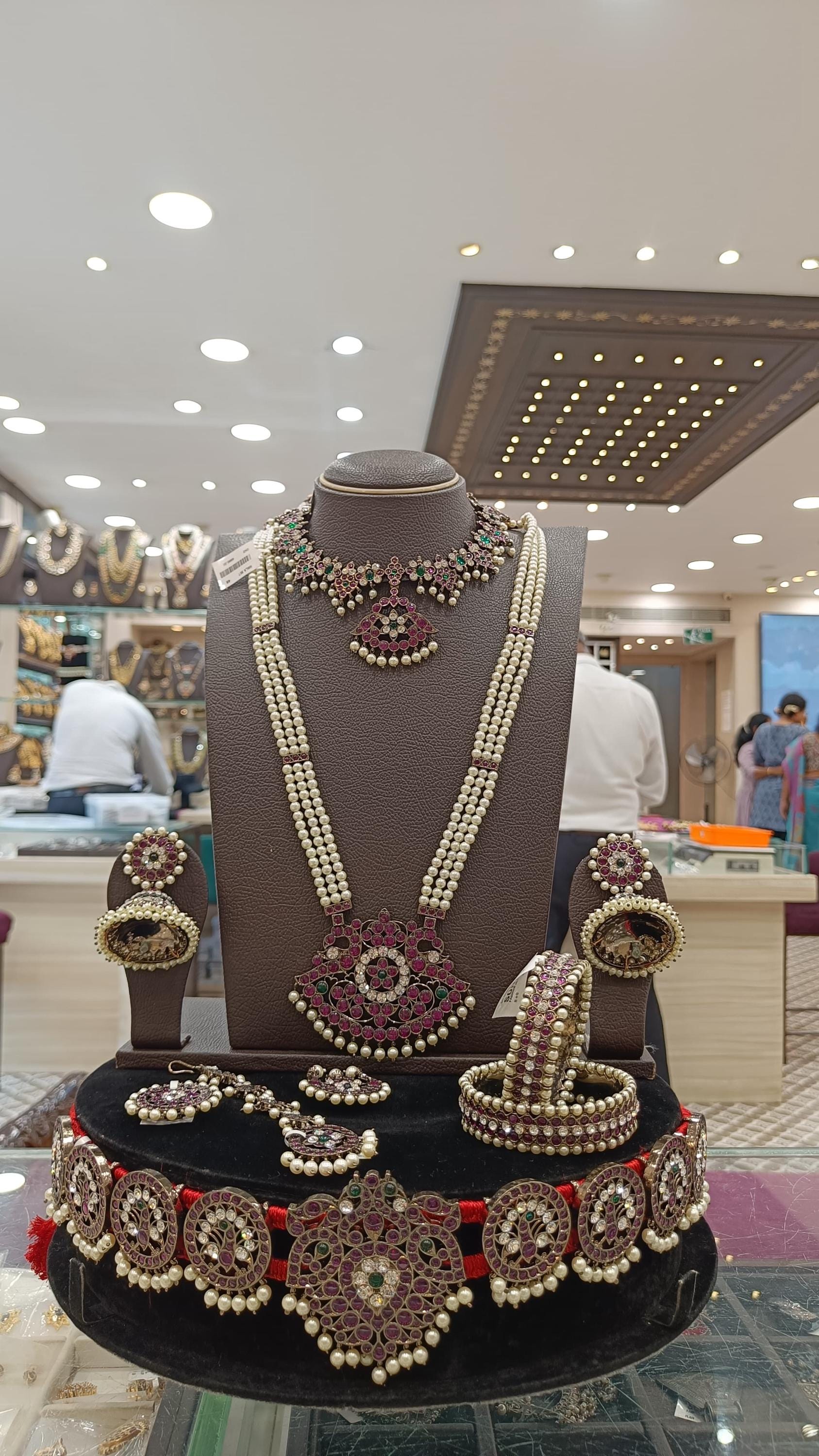 Oxidized Araku Kemp Bridal Jewelry: Bharatanatyam Dance Necklace