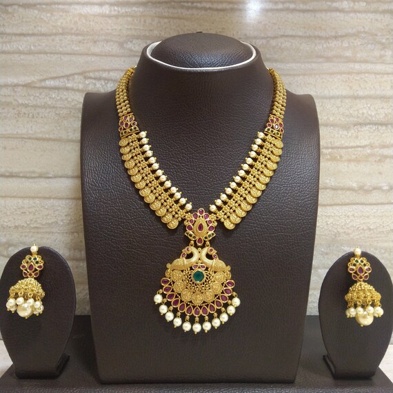 Indian Jewelry Gold Coin Necklace Gold 