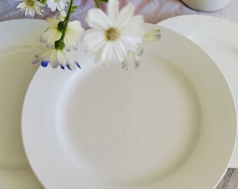 set of 4 FLAT plates, vintage italian plates, White dishes , vintage dishes, Laveno