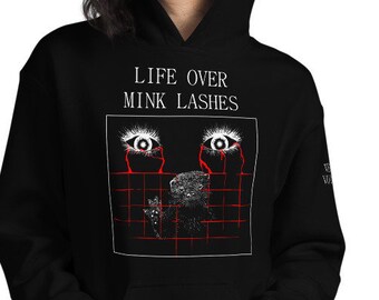 Las pestañas de visón matan la sudadera vegana con capucha