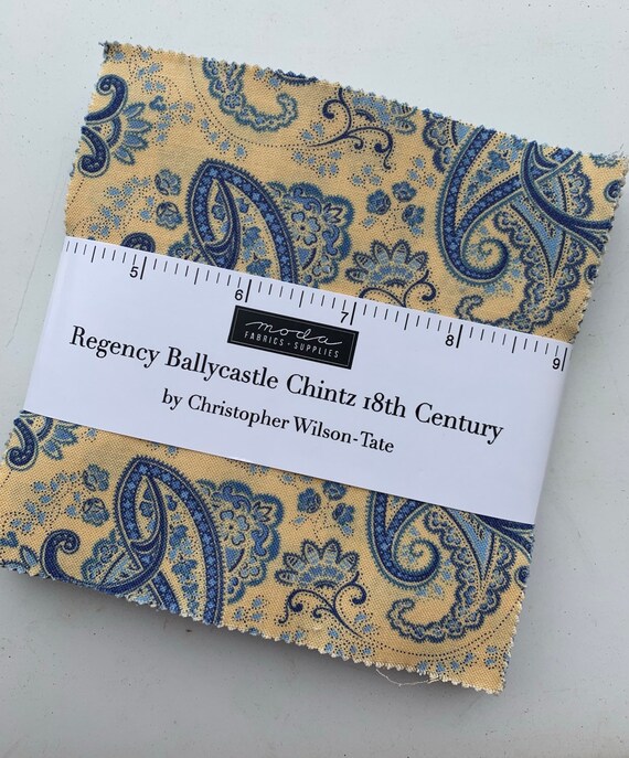 PreCut Quilt Squares Regency Blues Charm Pack by Christopher Wilson