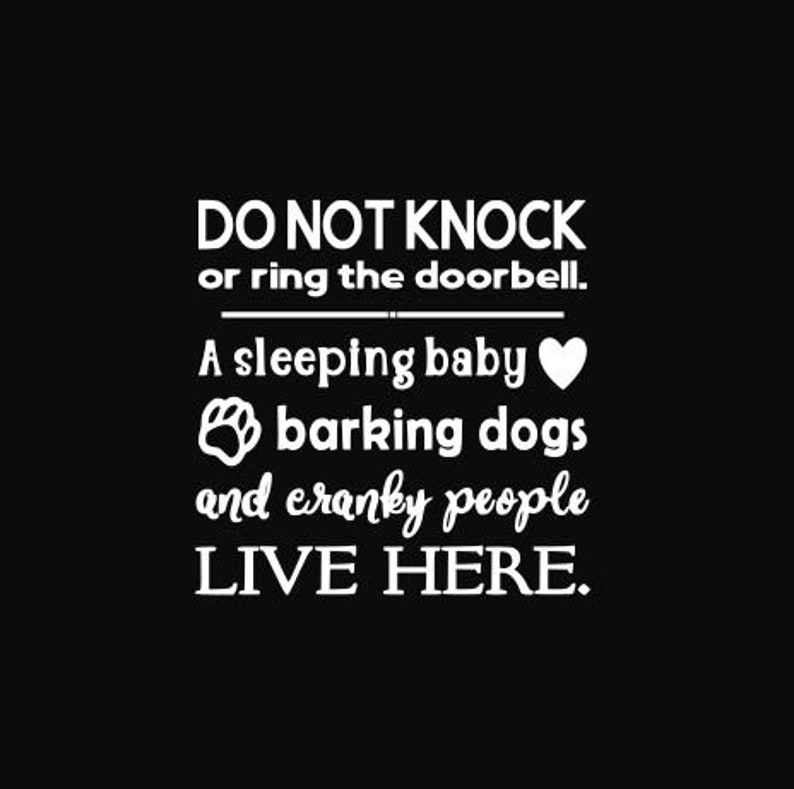 Do Not Knock Baby Sleeping Sign Design Download JPG &amp; PNG | Etsy