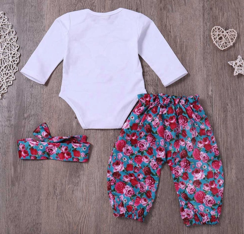 Baby girl clothes Baby clothes Gift For Baby GIrl Baby girl jumpsuit Baby girl romper and headband and pants set Baby girl outfits