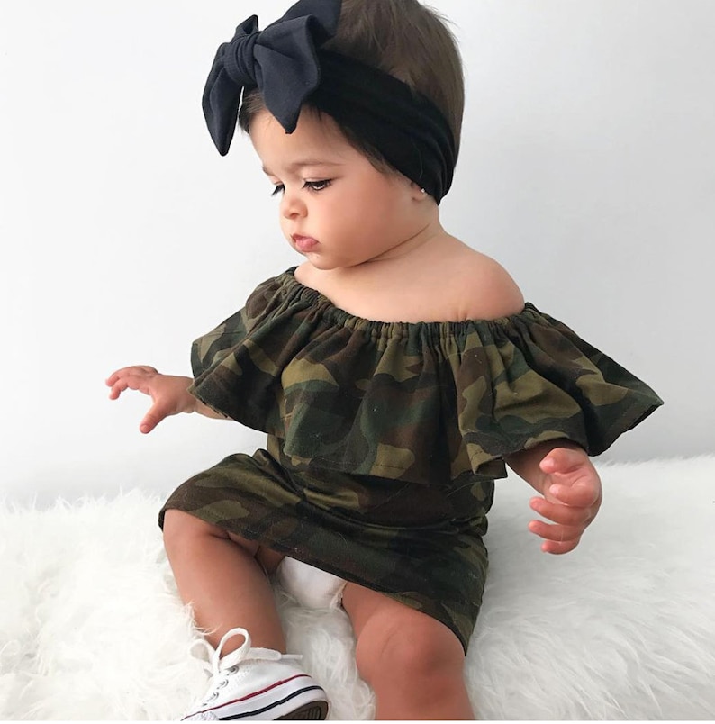 Baby clothes Baby girl dresses Baby girl dresses special occasion Baby girl clothes Army Camouflage Print Baby girl outfits
