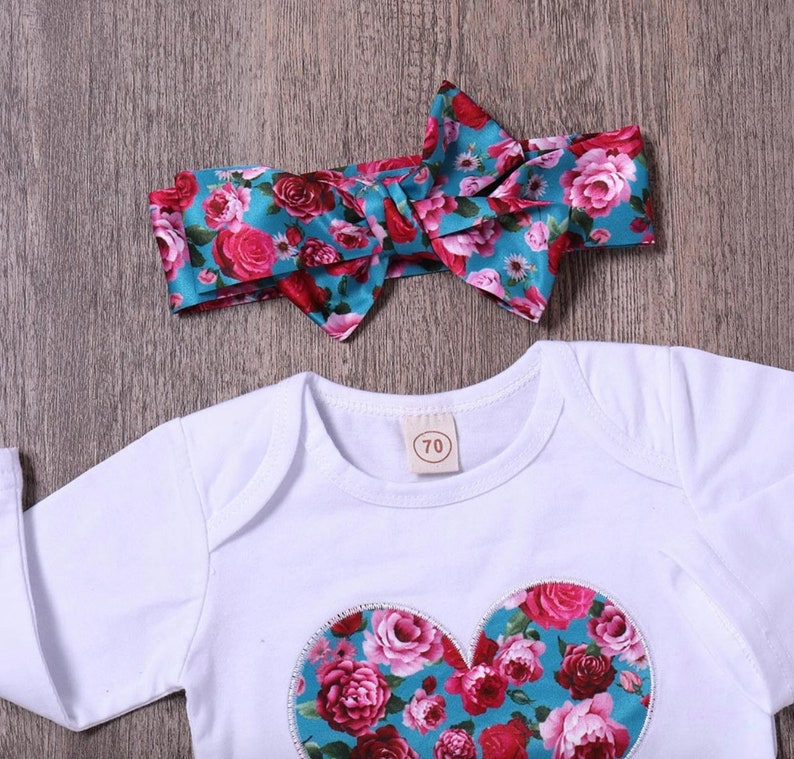 Baby girl clothes Baby clothes Gift For Baby GIrl Baby girl jumpsuit Baby girl romper and headband and pants set Baby girl outfits