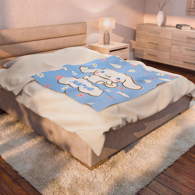 Personalisierte Kuscheldecke aus Kawaii-Samt, Hello Cinnamon, für Freunde, Cartoon-Fans, Geburtstagsgeschenk, Weihnachtsgeschenk, Abschlussgeschenk, Tochter, Überwurf Bild 12