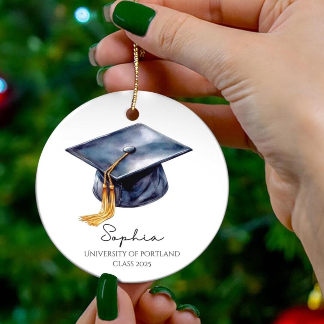 Personalized Graduation Ornament - Custom Name, Ceramic Grad Decor ...