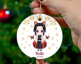 Personalized Ornament Slayer, Anime Character, Christmas Ornaments, Cartoon Fans, Demon Anime Holiday, Movie Lovers, Christmas Gift, Girls