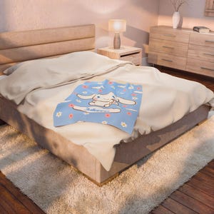 Personalisierte Kuscheldecke aus Kawaii-Samt, Hello Cinnamon, für Freunde, Cartoon-Fans, Geburtstagsgeschenk, Weihnachtsgeschenk, Abschlussgeschenk, Tochter, Überwurf Bild 4