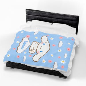 Personalisierte Kuscheldecke aus Kawaii-Samt, Hello Cinnamon, für Freunde, Cartoon-Fans, Geburtstagsgeschenk, Weihnachtsgeschenk, Abschlussgeschenk, Tochter, Überwurf Bild 10
