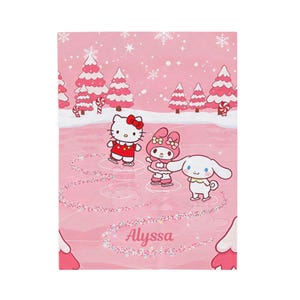 Nome personalizado, Gatinho Kawaii, Cobertor de pelúcia de veludo, Cobertor aconchegante personalizado, Meninas, Filha, Presente para ela, Olá de desenho animado, Natal imagem 8