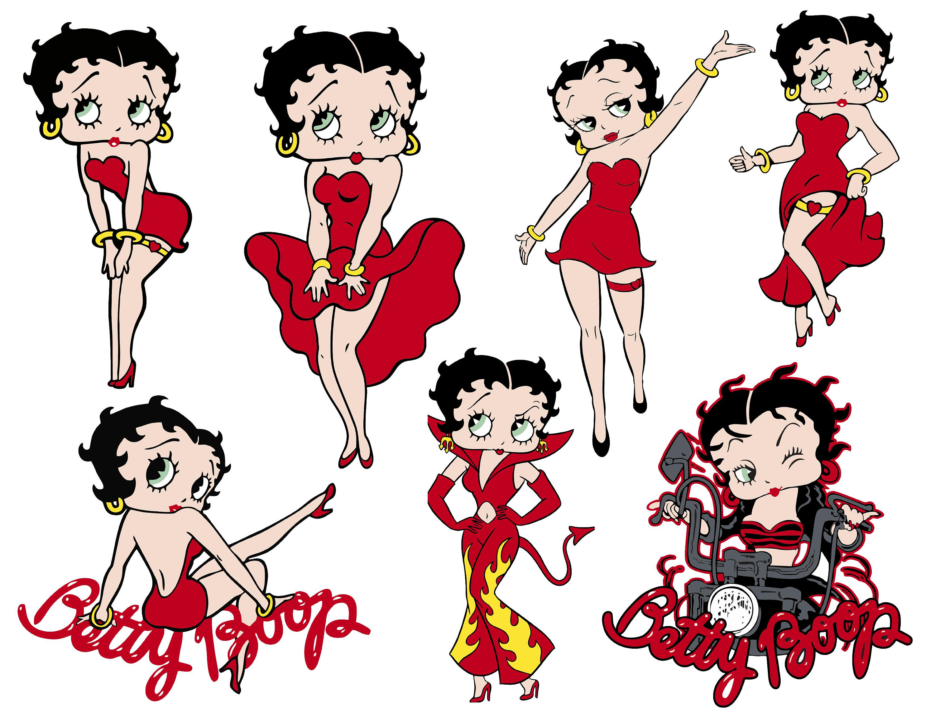 Betty Boop Resin Inserts in Color, Betty Boop Inserts, Colored