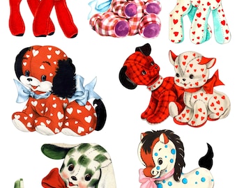 Valentine Stuffed Animal #2 Resin Inserts In Color, Valetine Resin Inserts, Vintage Valetine Inserts, Resin Sheet, Color Resin Insert