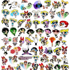 The Powerpuff Girls Resin Inserts In Color, Powerpuff Resin Inserts, Blossom, Bubbles, Buttercup, Resin Ready, Resin Sheet