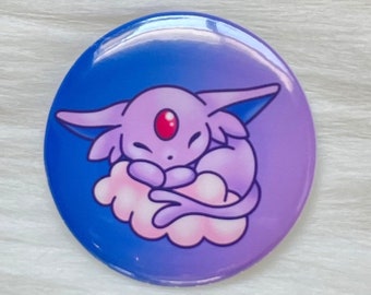 Sleeping Espeon 1.5” Pin Back Button