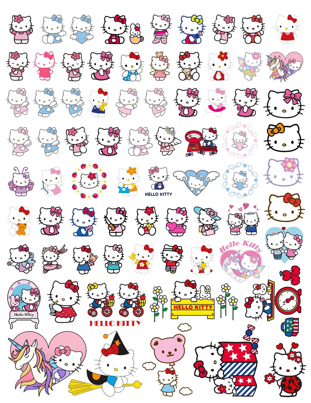 Hello Kitty Resin Inserts, Sanrio Colored Resin Inserts, Resin Sheet - Etsy