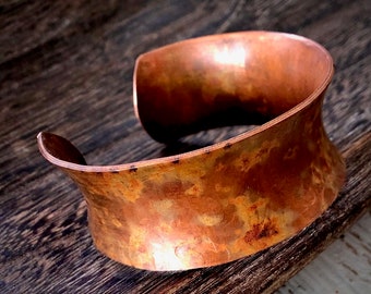 Anticlastic Cuff-Copper Bracelet-Copper Jewelry-Burnished Copper Jewelry-Handmade Copper Jewelry-Anticlastic Bracelet