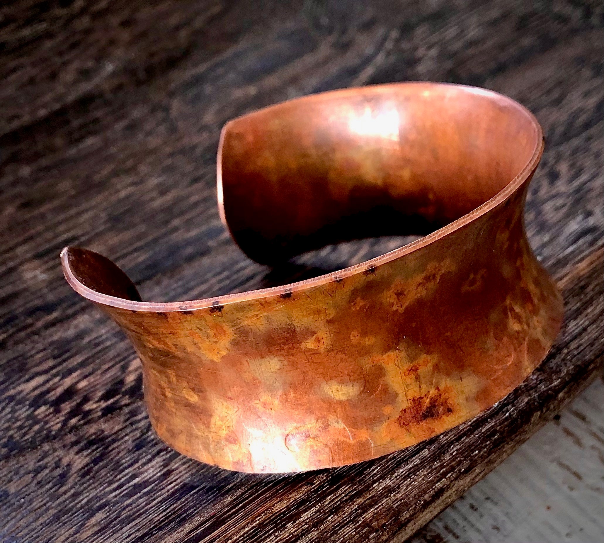 Anticlastic Cuffcopper Braceletcopper Jewelryburnished Copper