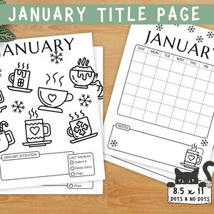January Title Page ~ Printable Calendar ~ Journal Cover Page ~ JANUARY