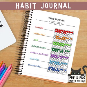 Goal Tracker ~ Planner Insert ~ Printable Journal Page ~ Monthly Habit Checklist ~ HABIT TRACKER ROWS