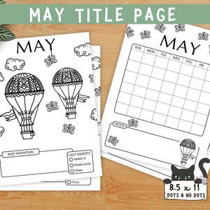 May Title Page ~ May Calendar ~ Printable Calendar ~ Printable Title Page ~ Journal Title Page ~ May Cover Page ~ MAY