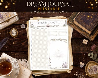 Dream Journal Printable ~ Dream Tracker and Reflection Page ~ Whimsical Insert ~ Dream Diary for Self Discovery