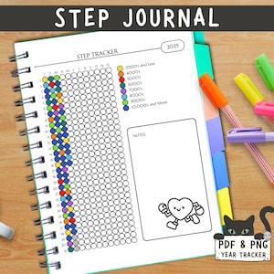 Step Tracker Monthly ~ Fitness Bujo ~ Printable Journal Page ~ Step Goal ~ STEPS TRACKER