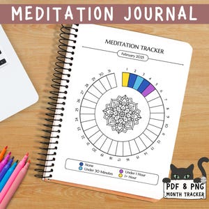 Meditation Journal Log ~ Mindfulness ~ Printable Journal Page ~ Meditation Log ~ MEDITATION TRACKER