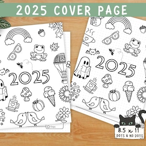 2025 Cover Page for Bullet Journal or Planner ~ Year Title Page ~ Printable Bullet Template ~ 2025