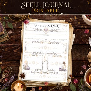 Spell Log for Book of Shadows ~ Printable Grimoire Page ~ Witchcraft Journal Insert ~ Cottage Witch Spell Tracker