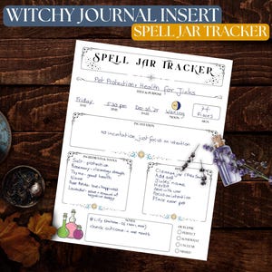 Spell Jar Grimoire Page ~ Practical Magic ~ Book of Shadows Journal Download ~ SPELL-JAR