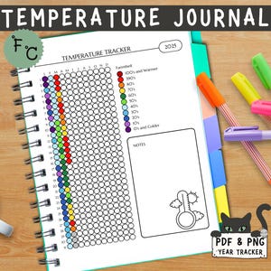 Temperature Log ~ Pixel Tracker ~ Weather Tracker ~ Printable Journal Climate Page ~ Weather Log ~ TEMPERATURE TRACKER