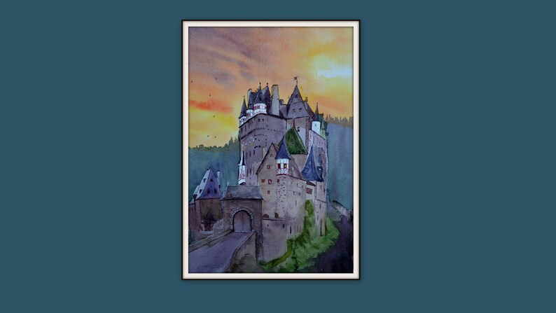 Download Original Watercolor Painting Castle Is Unique Gift Painting Watercolor Safarni Org