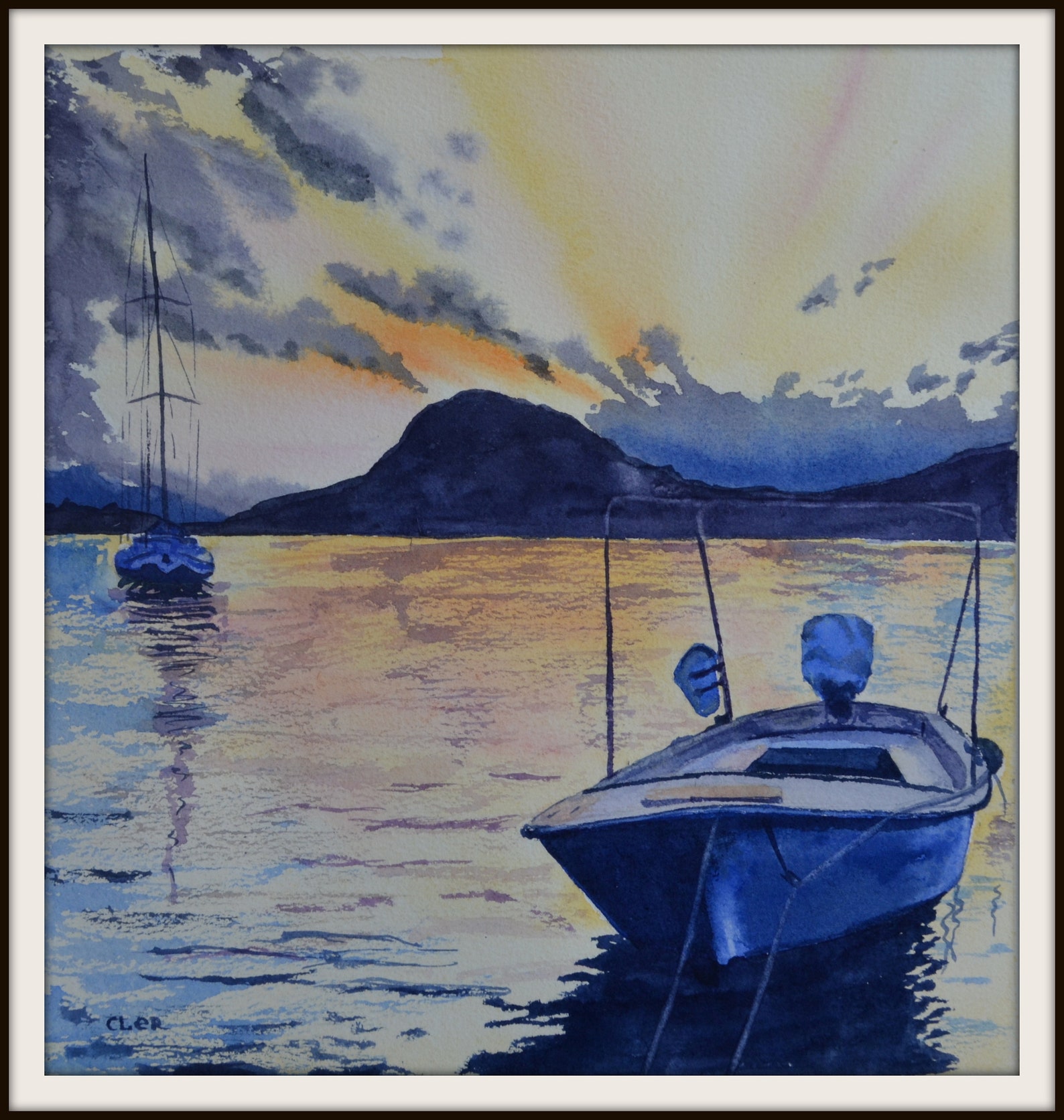 ORIGINAL watercolor painting Nautical art is unique gift. Etsy