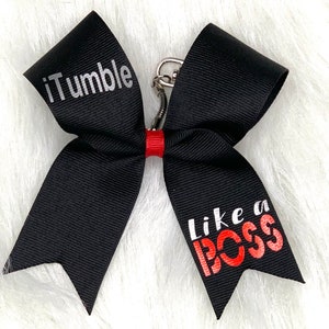 Mini like a boss cheer bow keychains