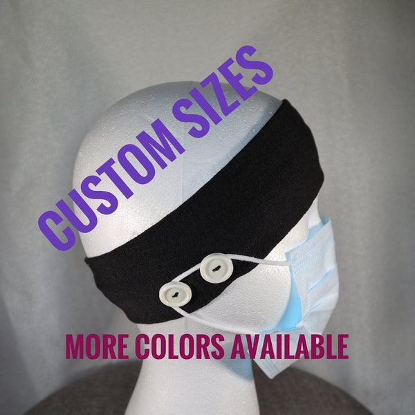 Headband With Buttons for Mask Etsy