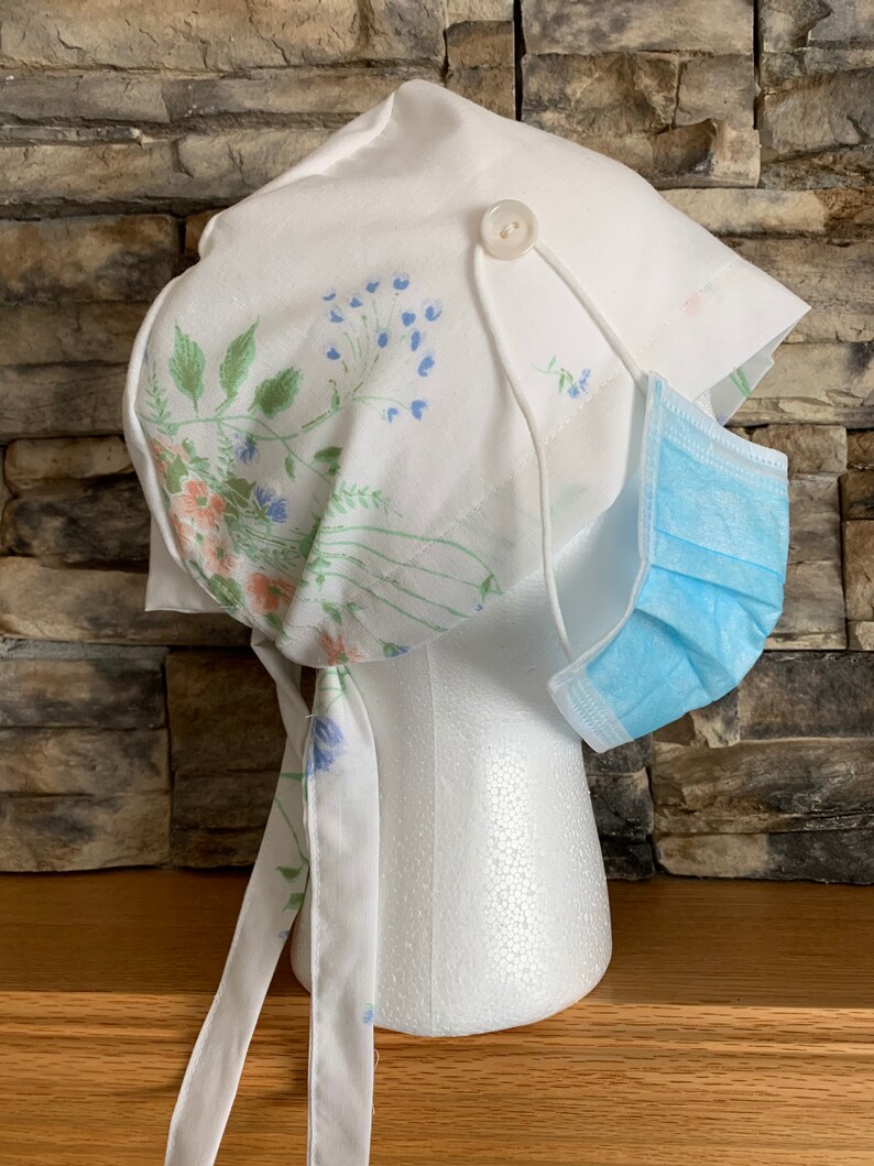 Scrub Cap With Buttons Surgical Caps Scrub Caps Ear Saver Scrub Hats