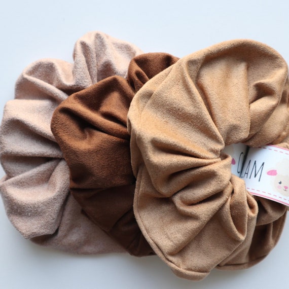 Neutral Toned Scrunchie Collection Neutral Silk Satin Scrunchie Set | Handmade Luxurious Hair  main image 3