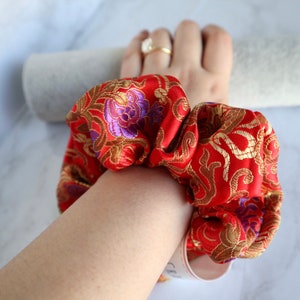 Scrunchie - CHINESE NEW YEAR Scrunchies - Lunar New Year Scrunchies - Scrunchies Canada - Gold Scrunchie - Oriental Scrunchies - Japanese