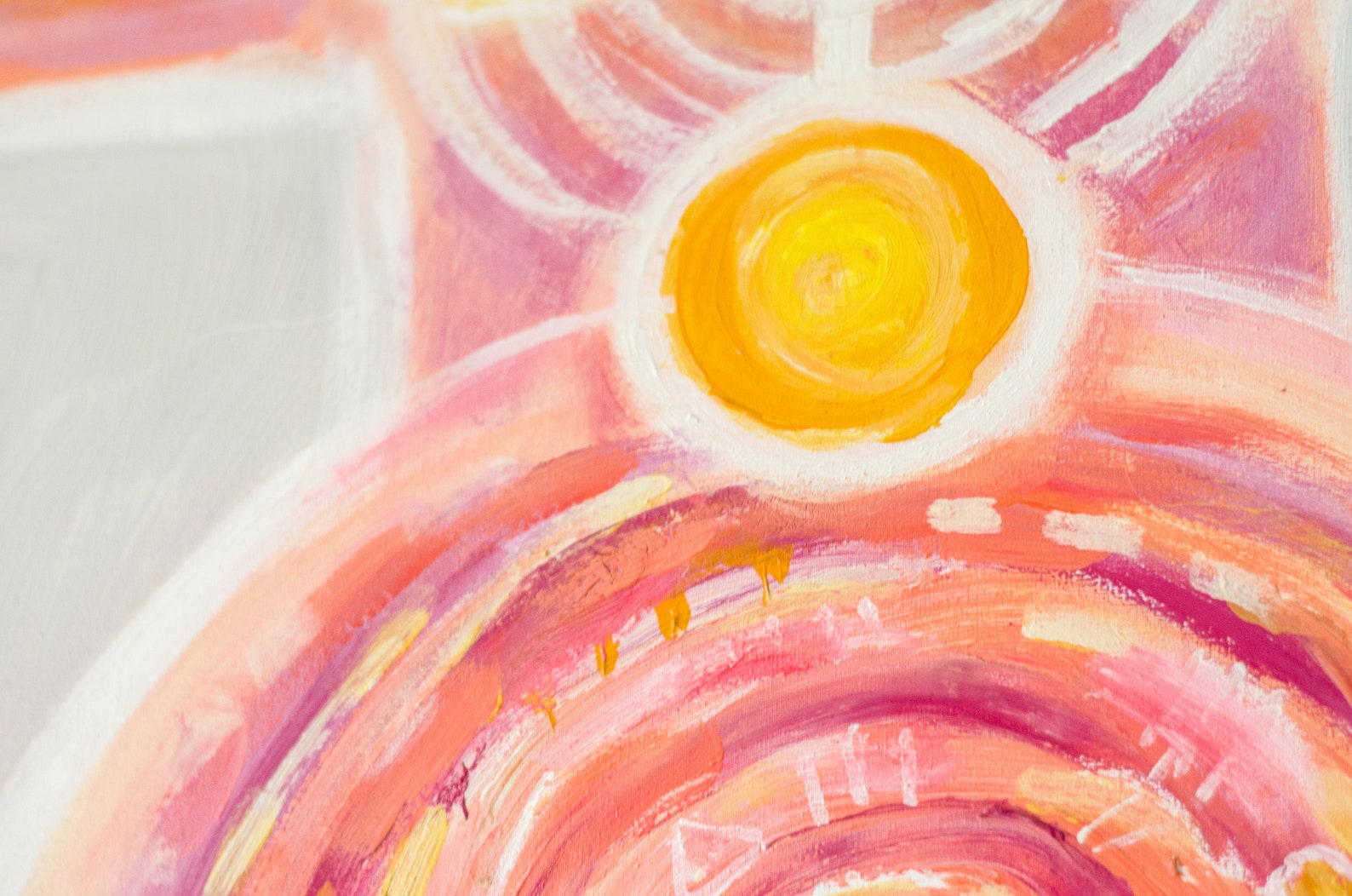 Abstract Painting in Warm Colors is the Focus of Your Interior. the